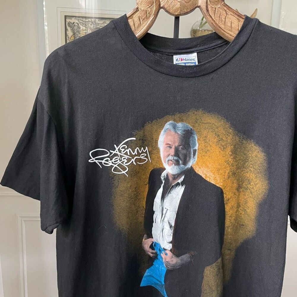 Vintage 80s 1989 Kenny Rogers Tshirt Hanes Single Stitch XL